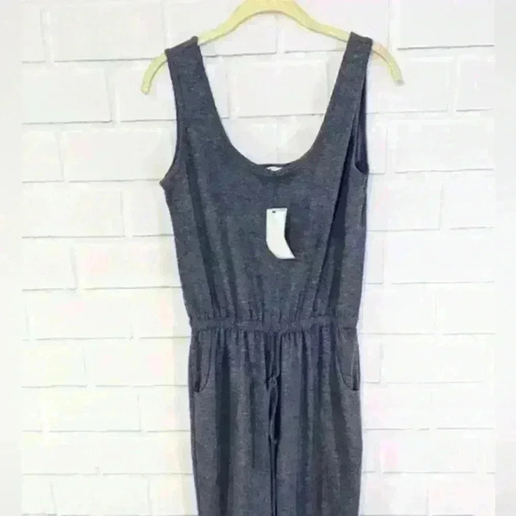 Amelia James Blue Terry Sleeveless Jumpsuit Drawstring Waist - Picture 1 of 5